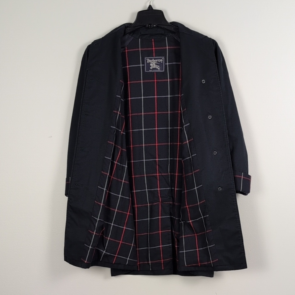 Vintage Burberrys London Belted Trench Coat with White And Red Accents - Picture 8 of 11